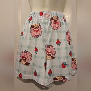 Adults Strawberry ShortcakebPajama Shorts - White and Pink Set Of 2 Size M